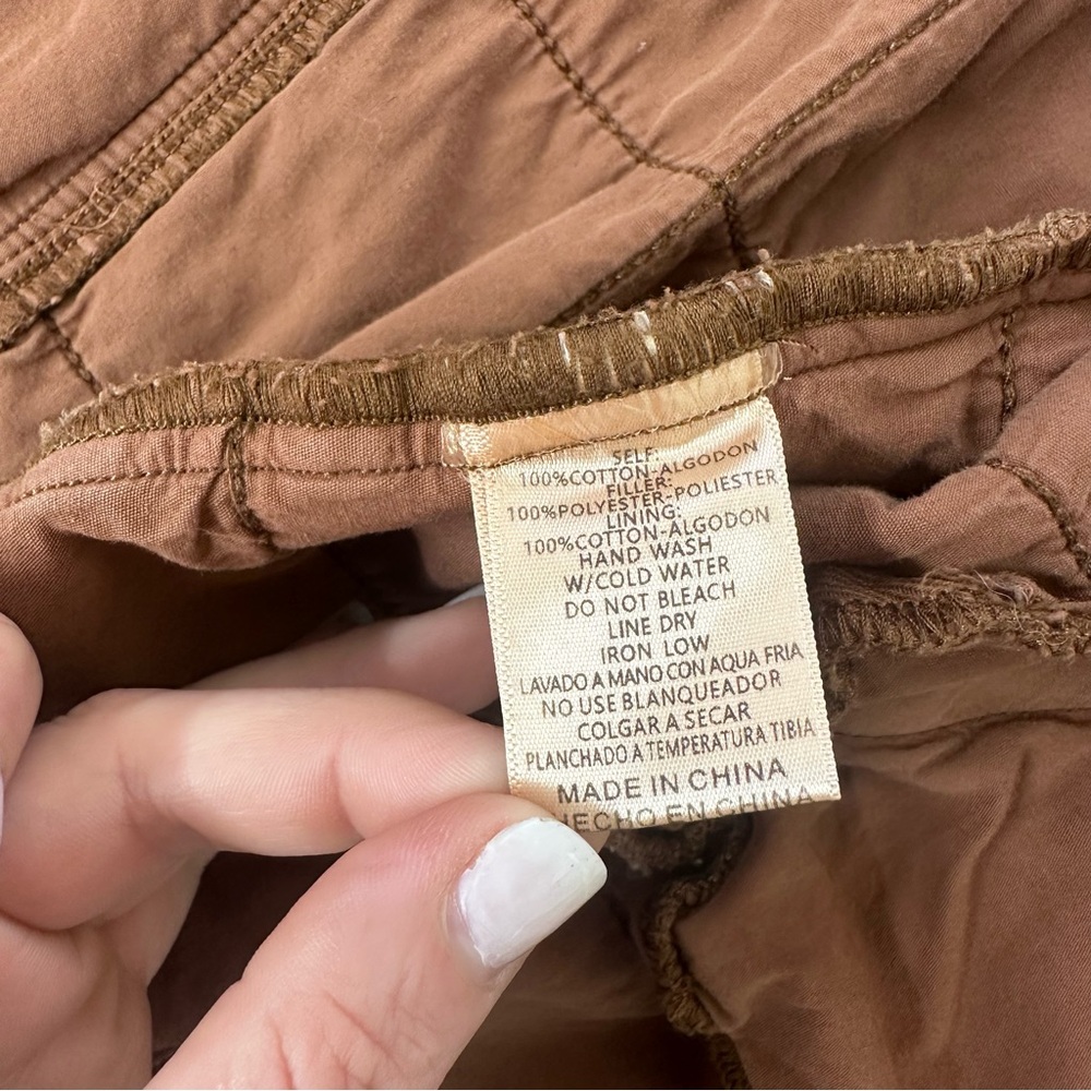 For Good Rust Brown Quilted Jacket Women’s S – Cotton, Zip Front, Lightweight - Picture 4 of 7
